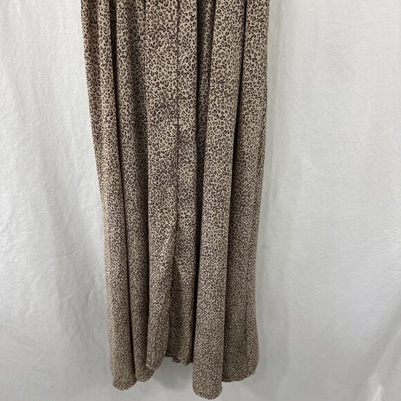 Unbranded Cheetah Print Smocked Waist Button Front Maxi Dress Size S Coquette - Picture 13 of 13
